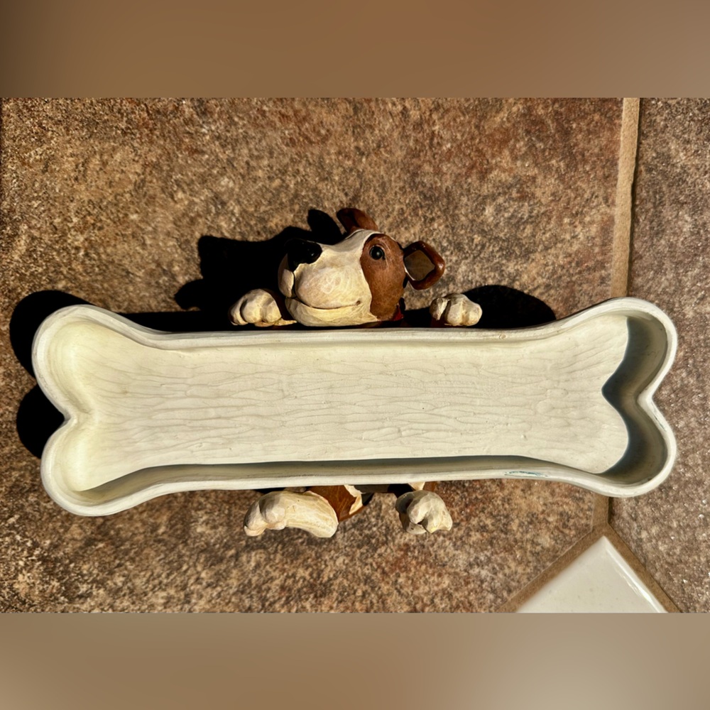Rare Vintage 1998 FIGI Tickle My Bones Puppy Dog Pencil Holder Tray Pre-owned